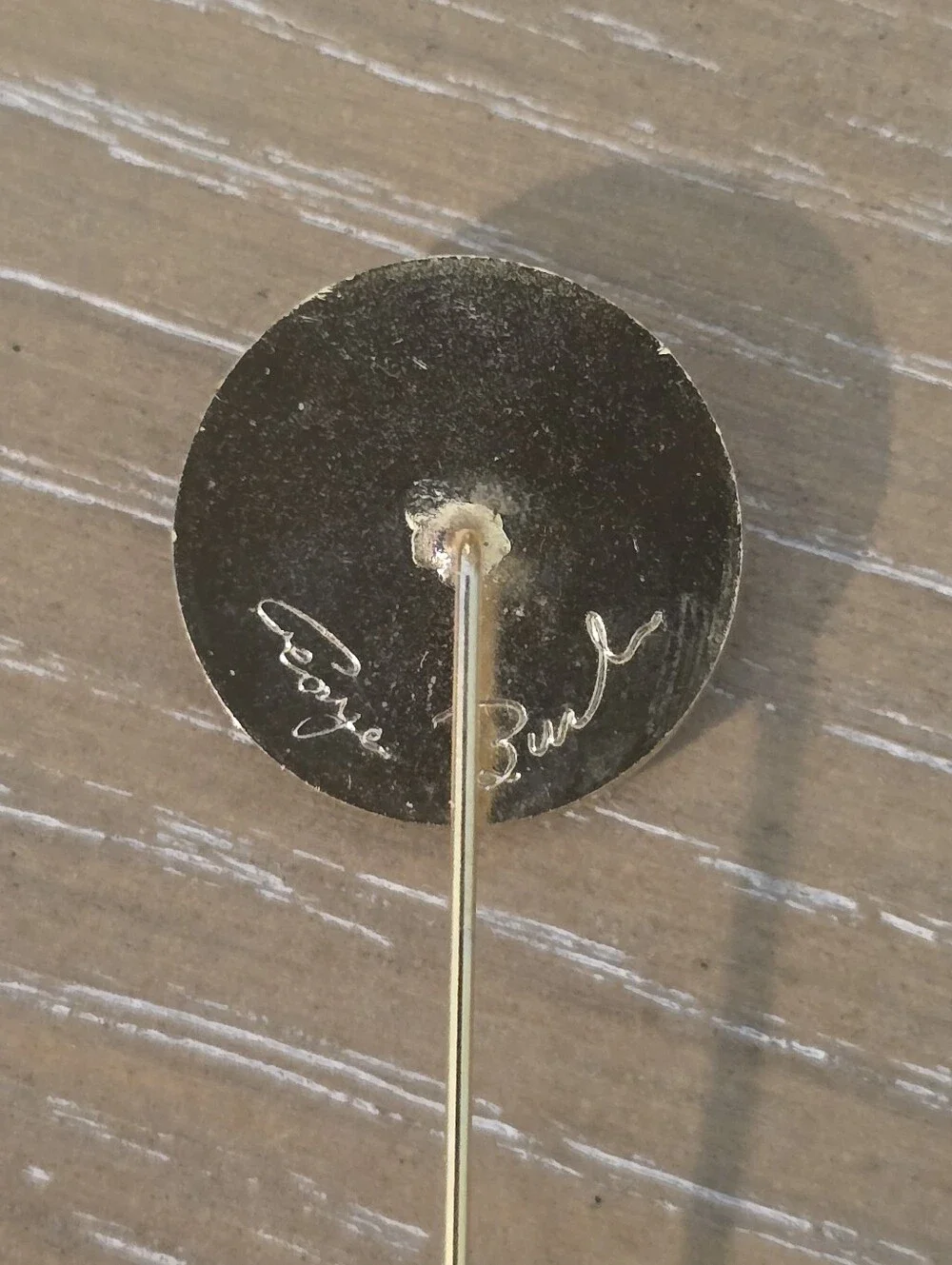 Vintage 80s Gold President George Bush Lapel Stick Pin